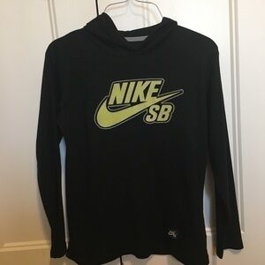 Nike boys size medium waffle knit black hoodie